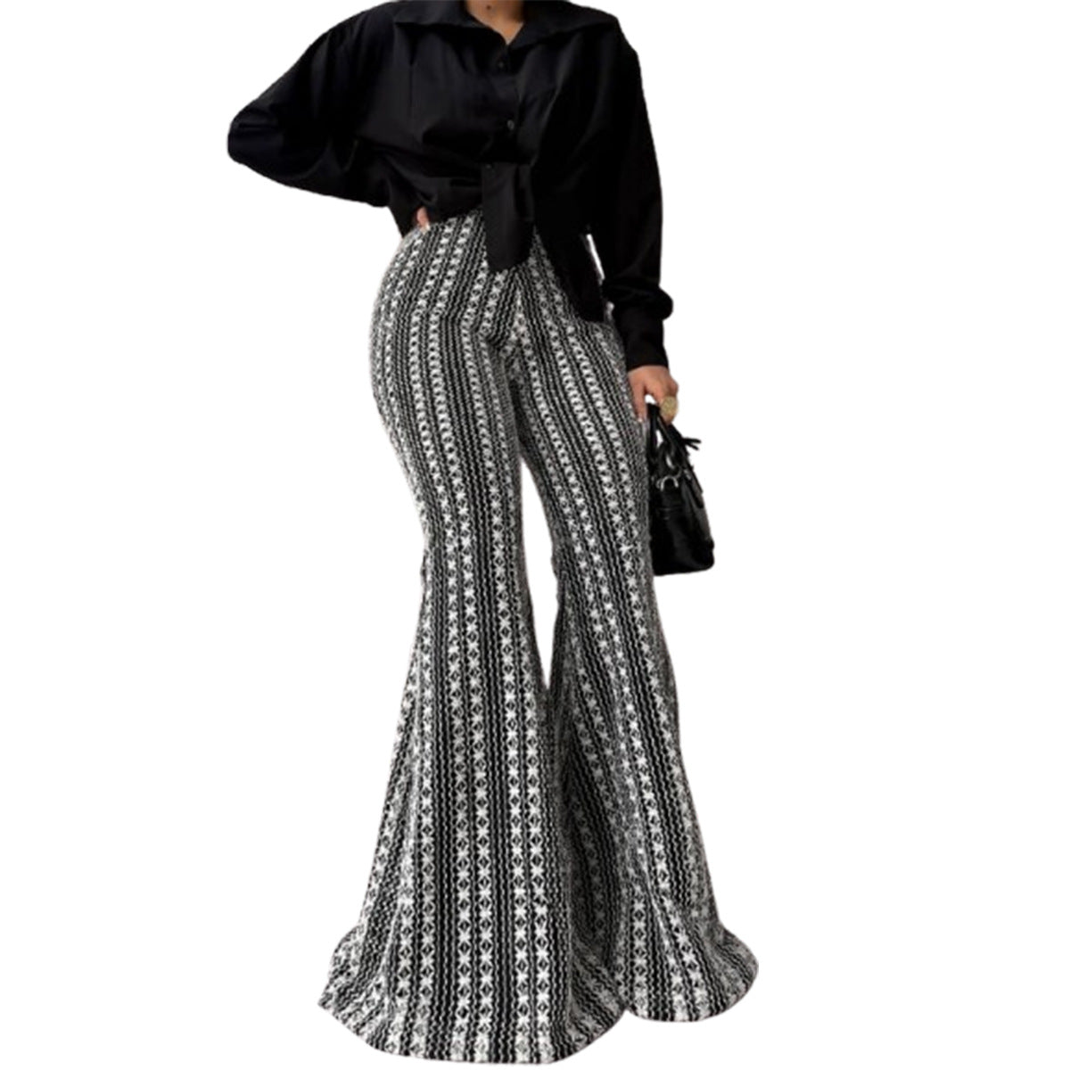 Slimfit Striped Flare Pants