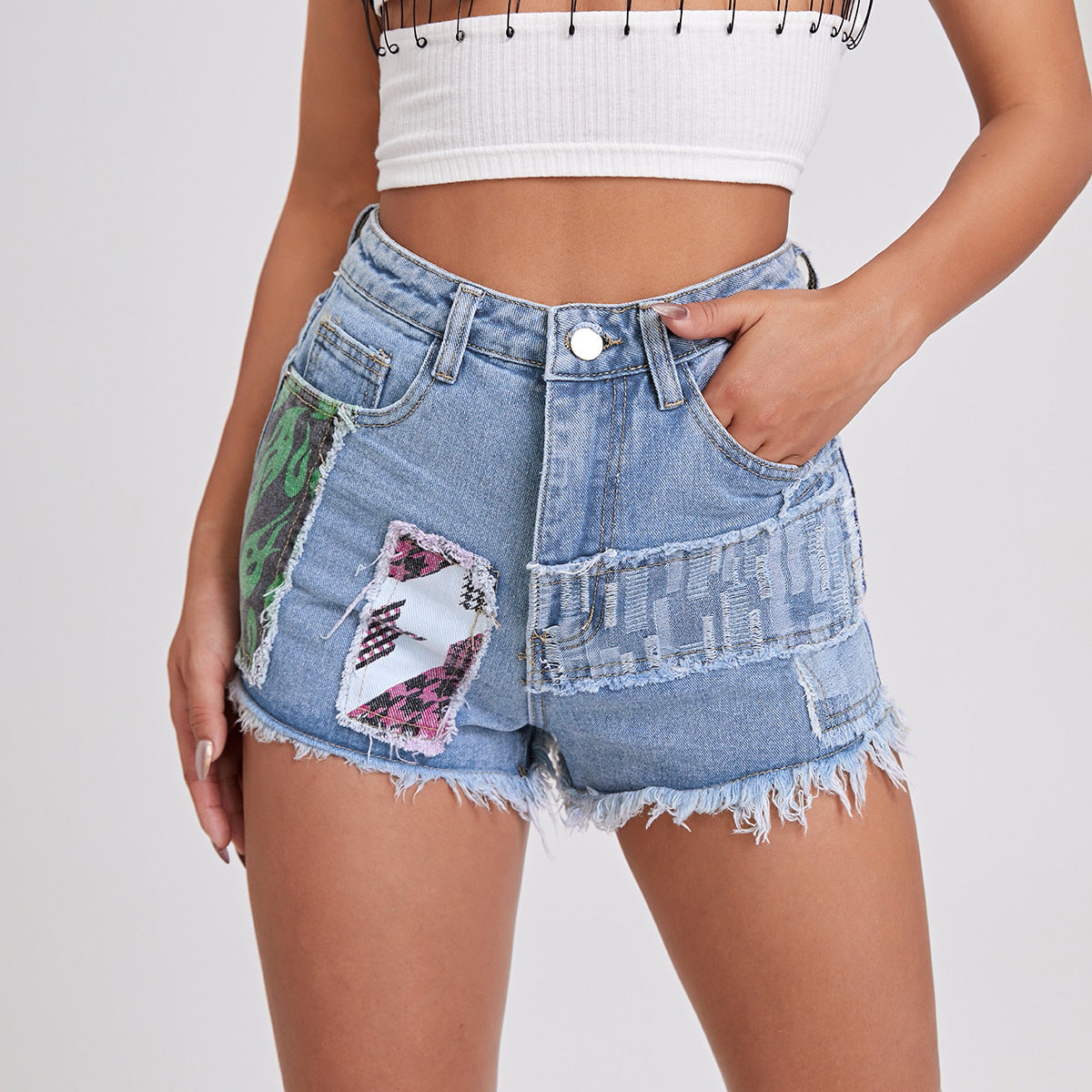 Mid-rise Denim Shorts For Women Casual And Versatile